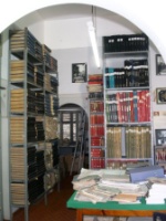 Shelves with folio volumes